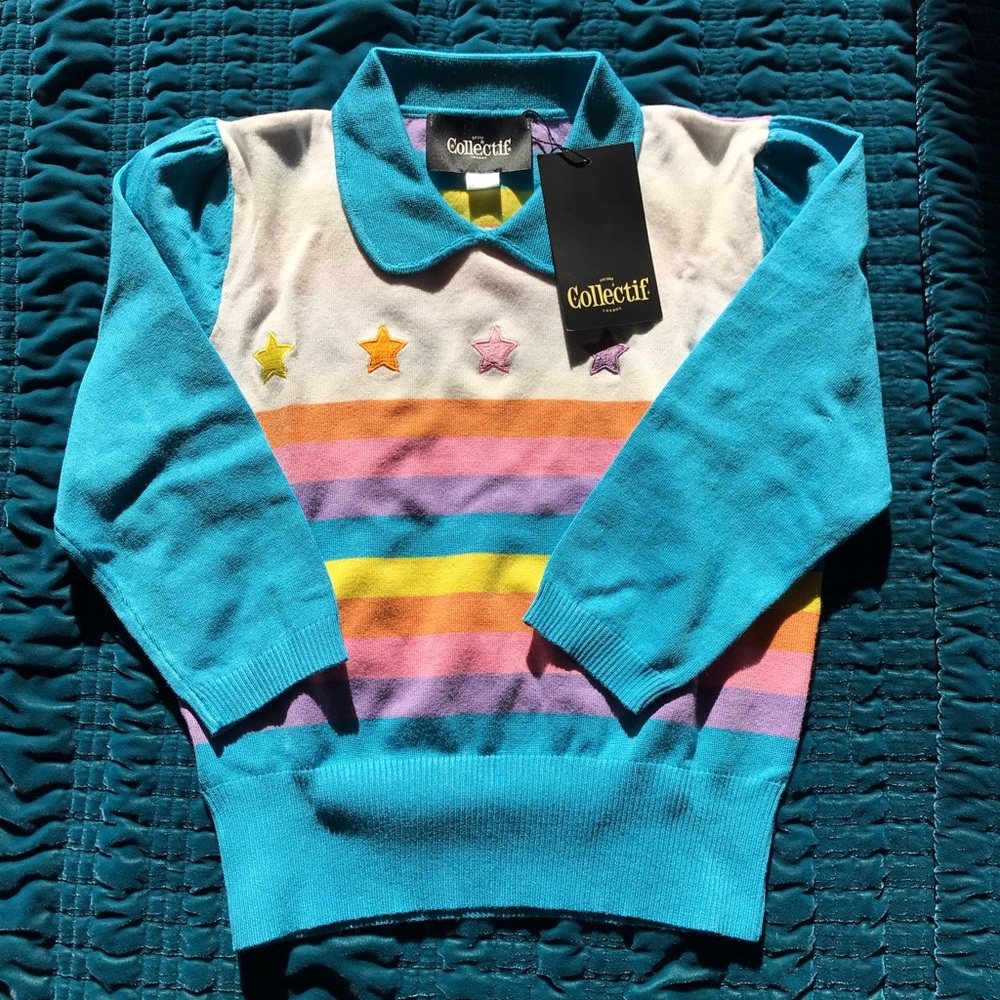 NWT!!! Collectif Striped Star Sweater Size M or UK 12